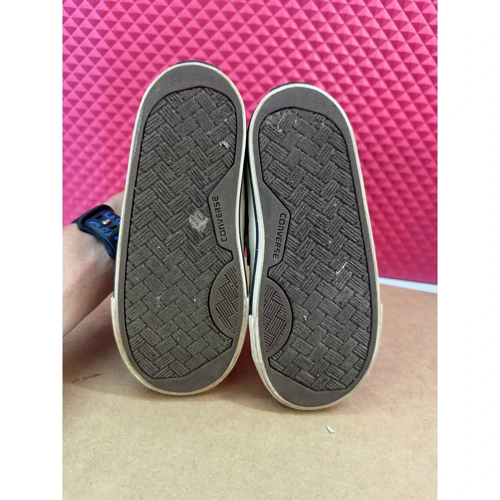 Converse Star Player Toddler Sneakers Red Canvas Hook Loop Low Top Shoes
